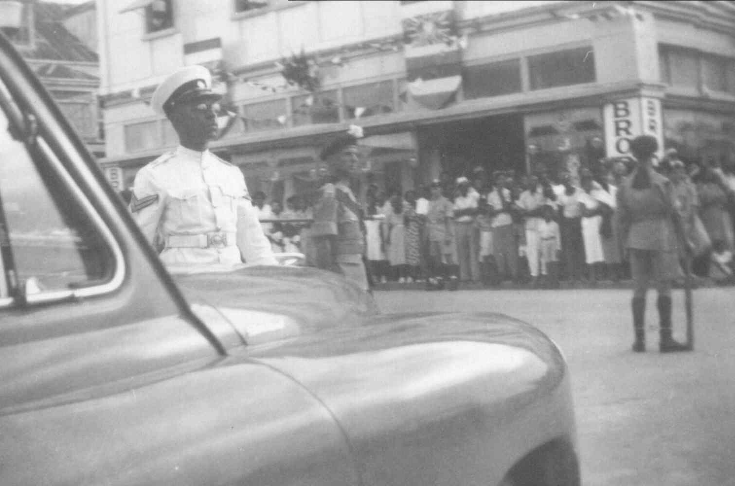BELIZE 1953  SGT.MAJOR ON PARADE